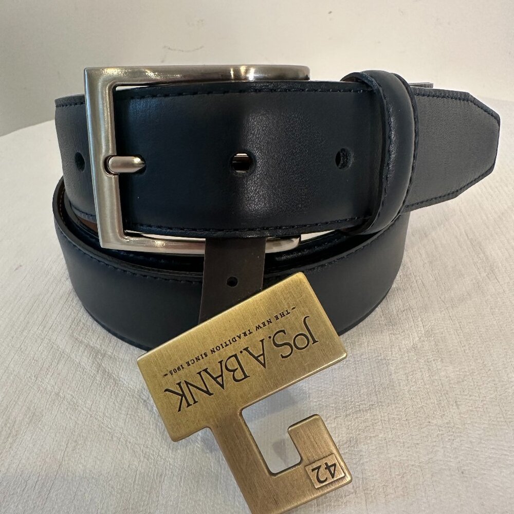 Jos.A.Bank Black Genuine Leather Belt Size 42/105 (J2658-410)
